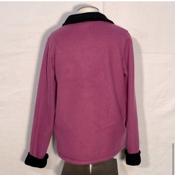 Vintage Crossroads Pink Fleece Embroidered Button  Up Cardigan S - Picture 8 of 10